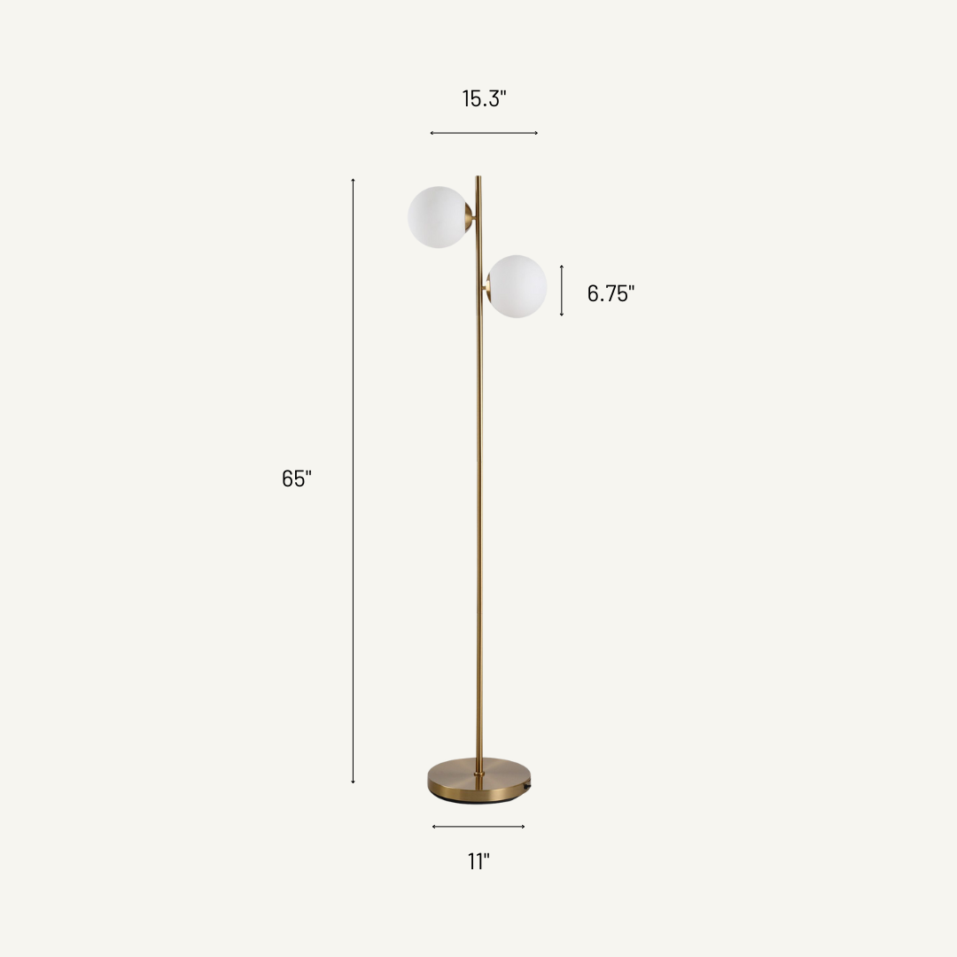 Gemini Dual Globe Glass Floor Lamp