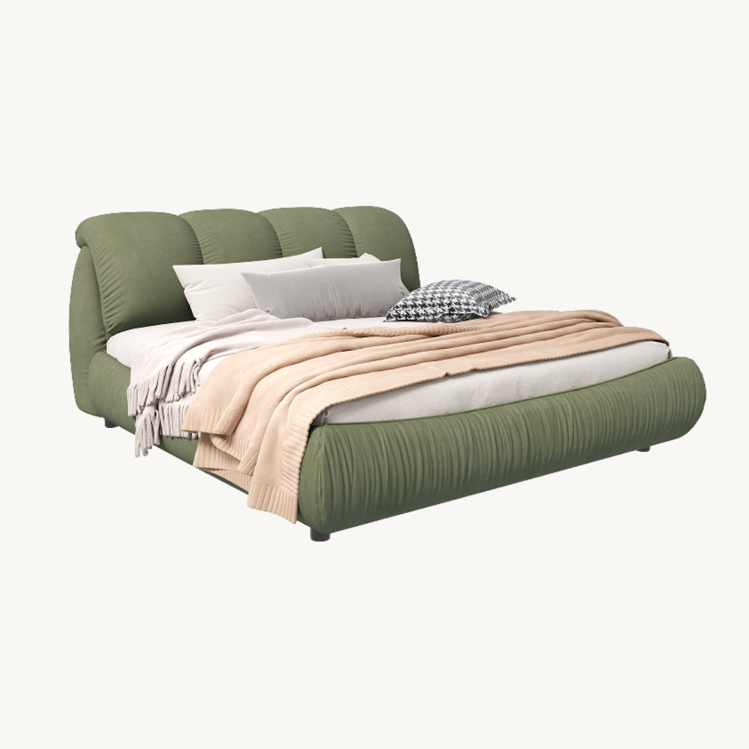 Copenhagen Modern Queen Platform Bed with Oversized Tufted Headboard