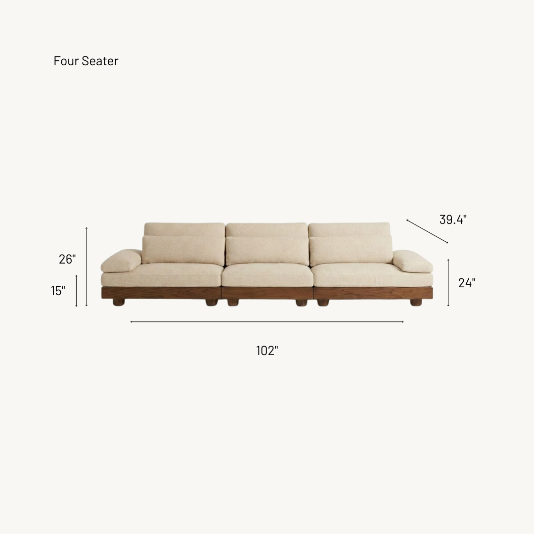 Nara Nordic Retro Solid Wood Sofa