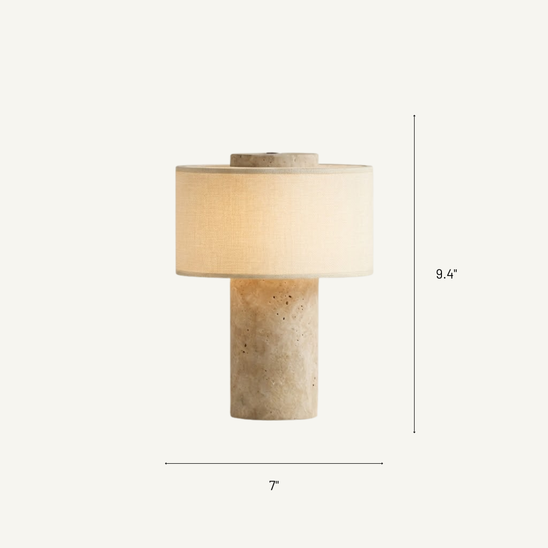 Amalfi Portable Table Lamp in Stone and Linen