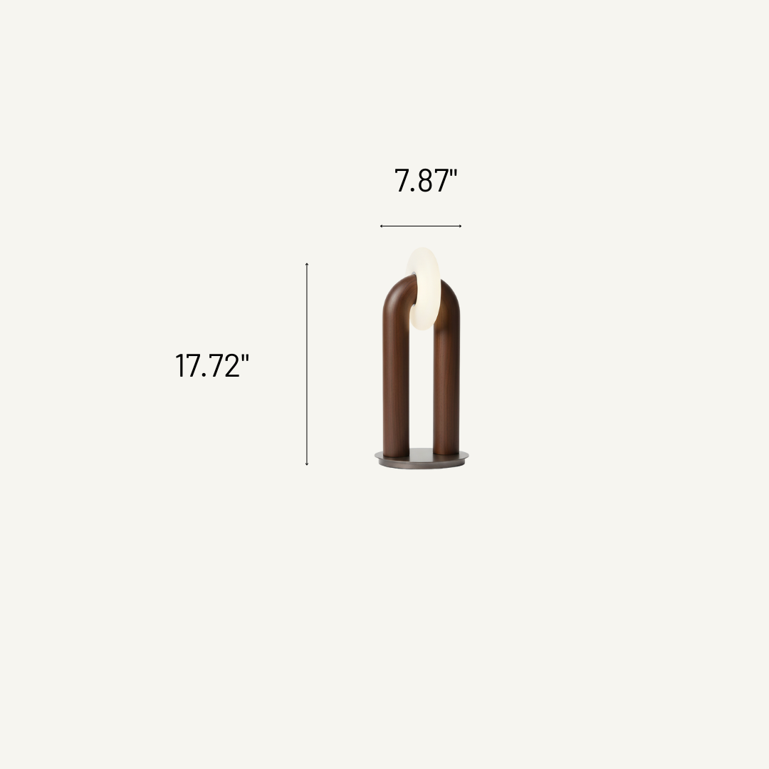 Ash Wood Touch Control Table Lamp