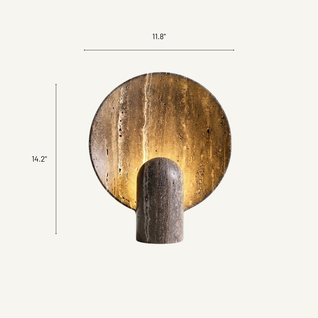 Bergen Grey Travertine Table Lamp