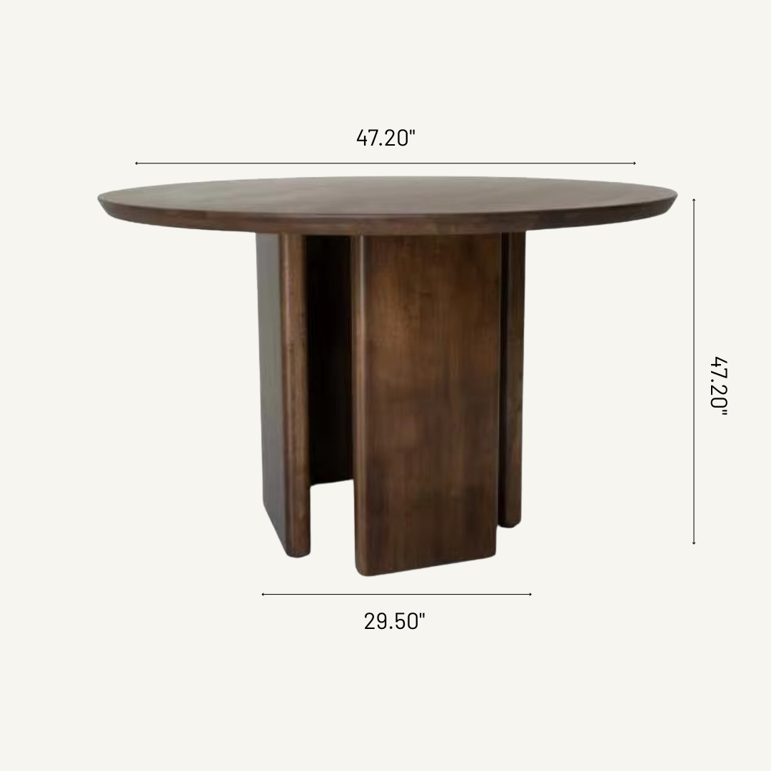 Alden Modern Solid Wood Round Dining Table