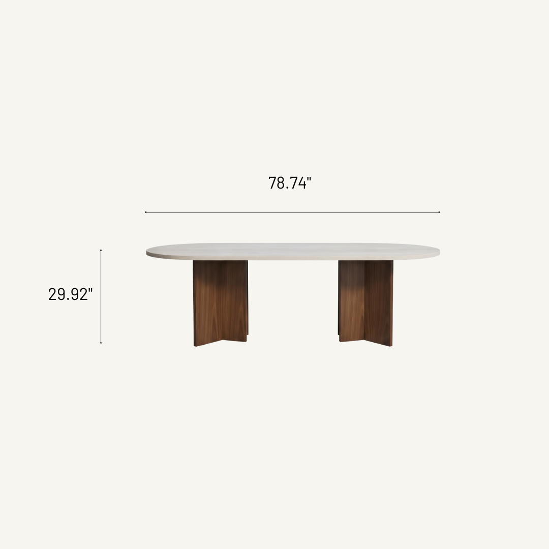 Nordic Modern Travertine Dining Table 78.74"