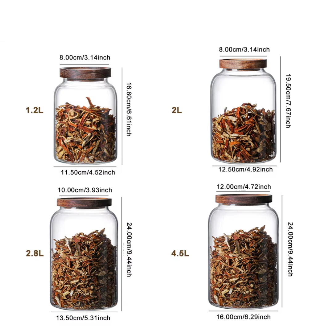 Oslo Eco-Friendly Glass Storage Jar with Wood Lid