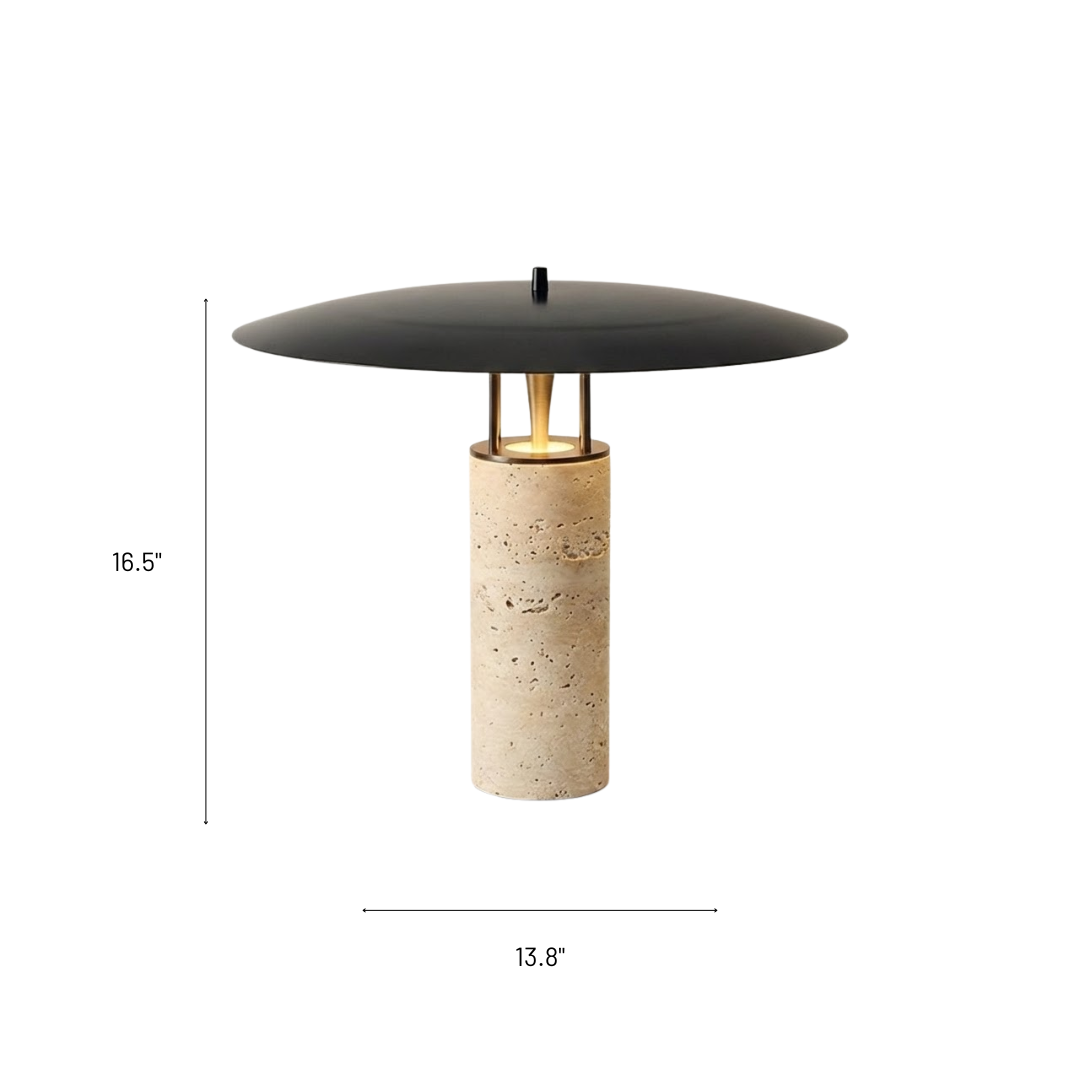 Siena Travertine Marble Mushroom Table Lamp