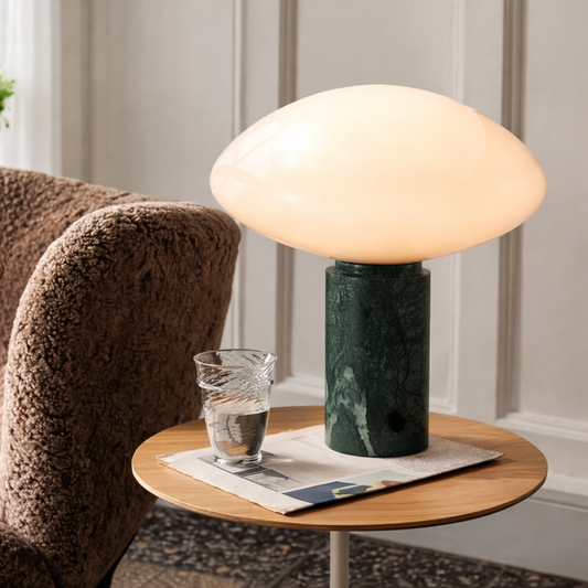 Como Mist Luxury Marble & Glass Dome Table Lamp