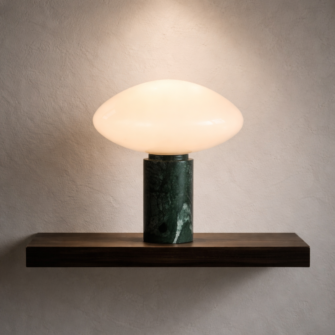 Como Mist Luxury Marble & Glass Dome Table Lamp