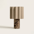 Capri Cordless Marble and Linen Table Lamp