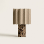 Capri Cordless Marble and Linen Table Lamp