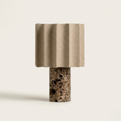 Capri Cordless Marble and Linen Table Lamp