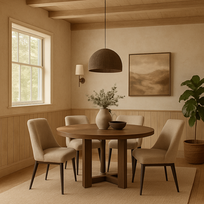 Hudson American Wabi-Sabi Round Dining Table