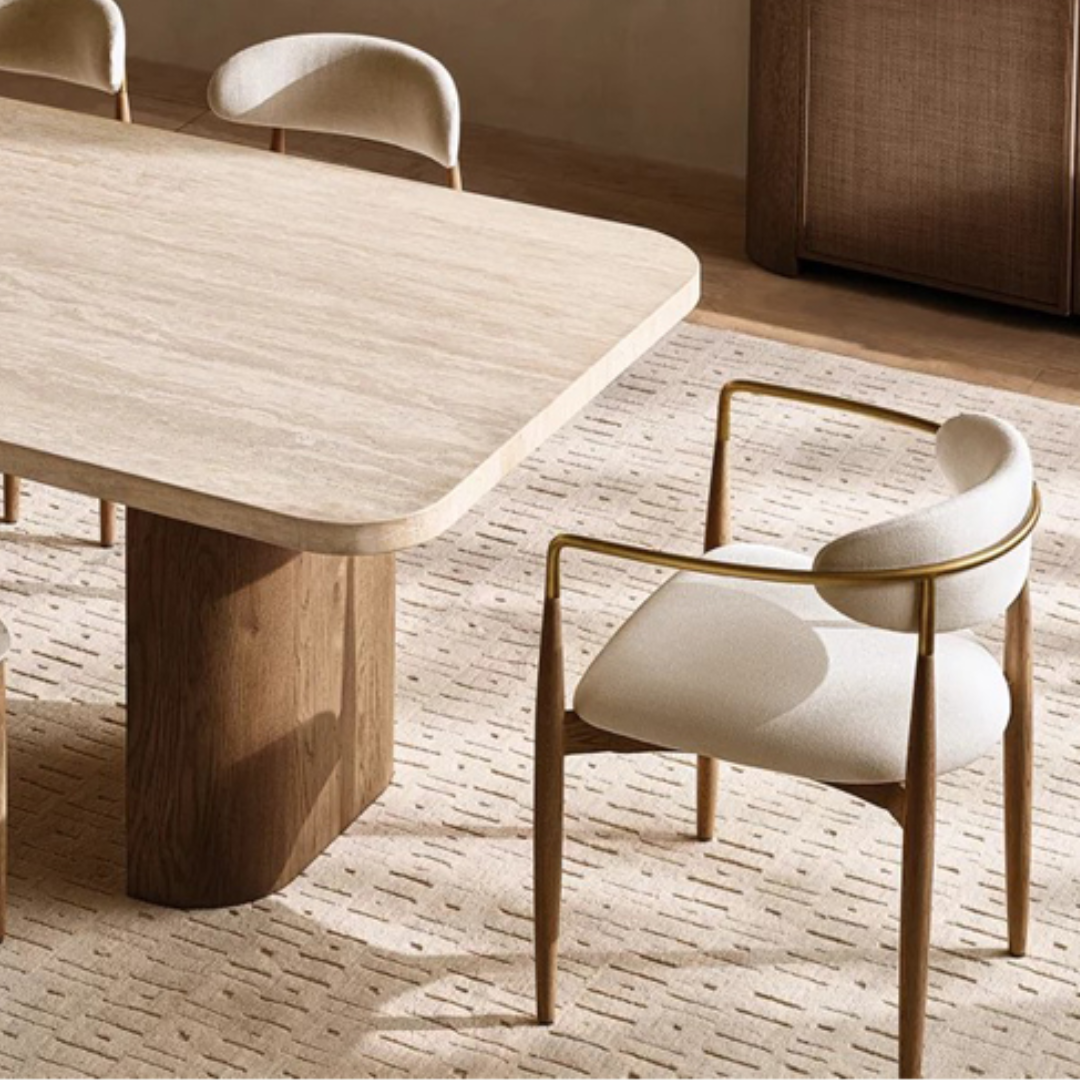 Lund Scandinavian Solid Wood Dining Chair with Armrest