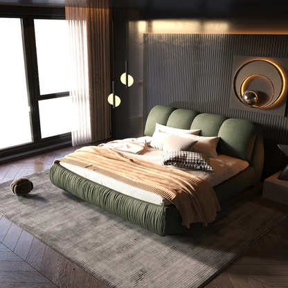 Copenhagen Modern Queen Platform Bed with Oversized Tufted Headboard