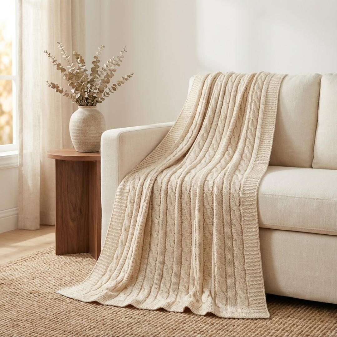 Oslo Chunky Knit Throw Blanket