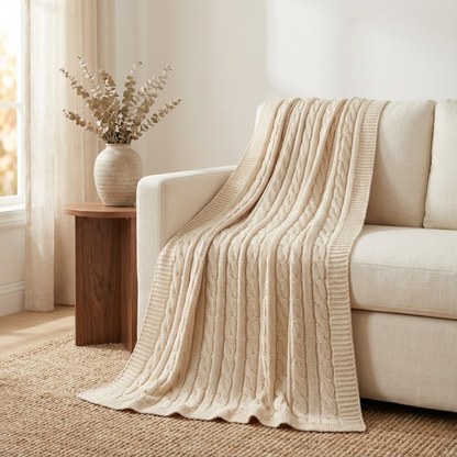 Oslo Chunky Knit Throw Blanket