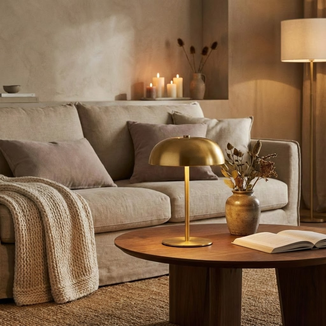 Vero Portable Metal Mushroom Table Lamp