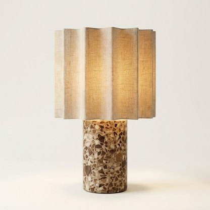 Capri Cordless Marble and Linen Table Lamp