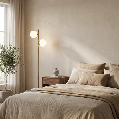 Gemini Dual Globe Glass Floor Lamp