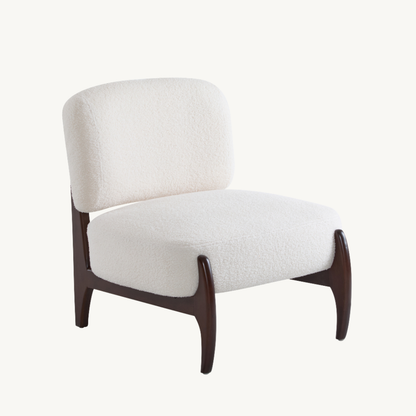 Bergen Modern Boucle Lounge Chair with Solid Wood Frame