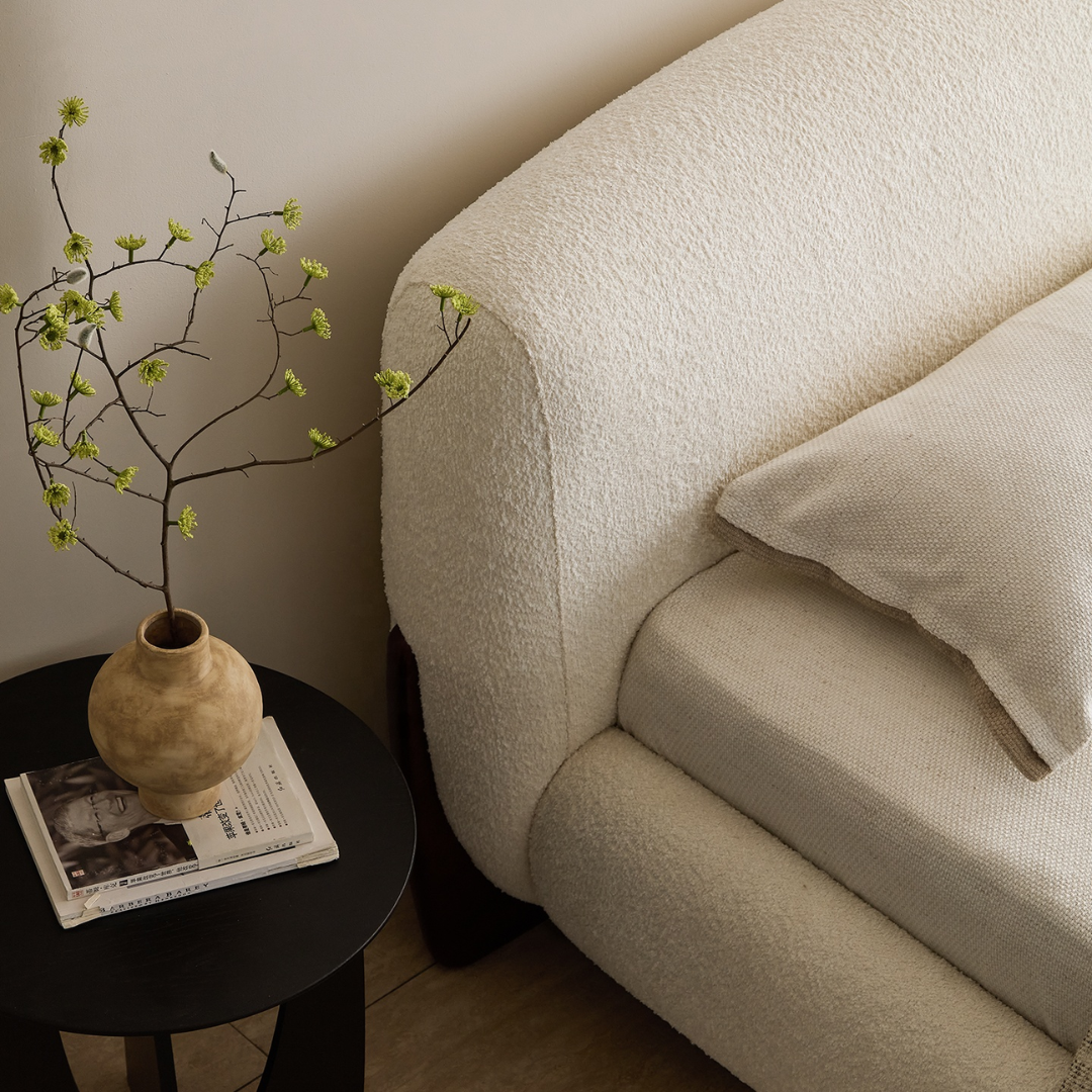 Siena Nordic Teddy Velvet Upholstered Bed with Wood Frame