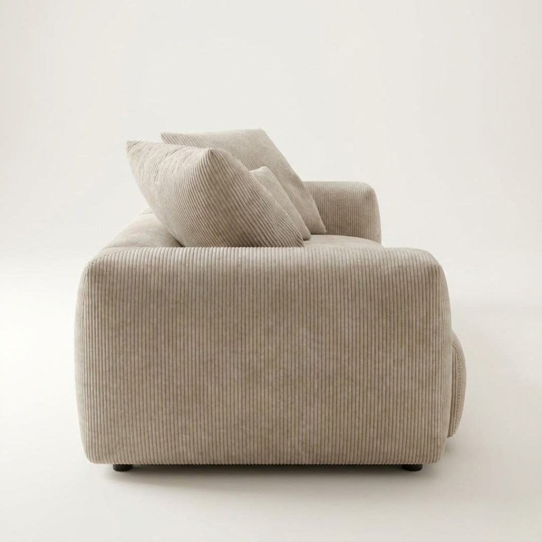 Lyon Corduroy Velvet Three-Seater Sofa