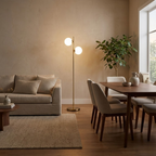 Gemini Dual Globe Glass Floor Lamp
