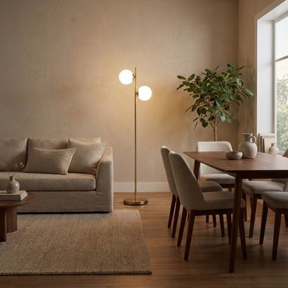 Gemini Dual Globe Glass Floor Lamp