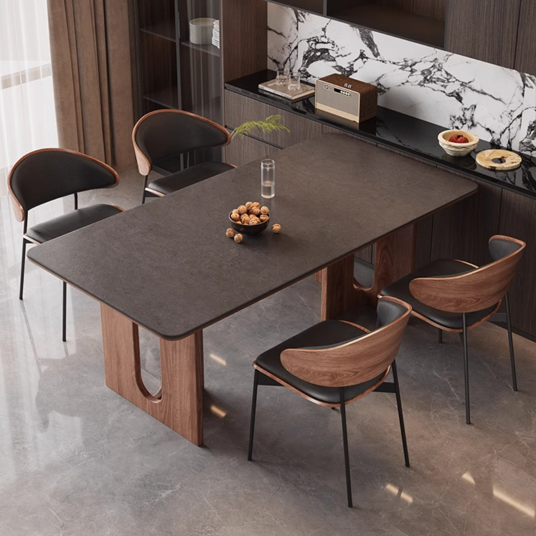 Rouen American Mid-Century Solid Wood Dining Table