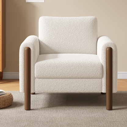 Nara Modern Single Seat Lounge Chair with Solid Wood Frame