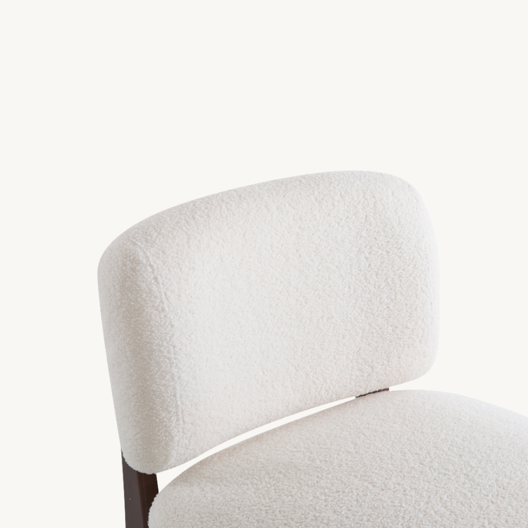 Bergen Modern Boucle Lounge Chair with Solid Wood Frame