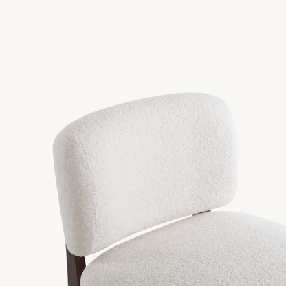 Bergen Modern Boucle Lounge Chair with Solid Wood Frame