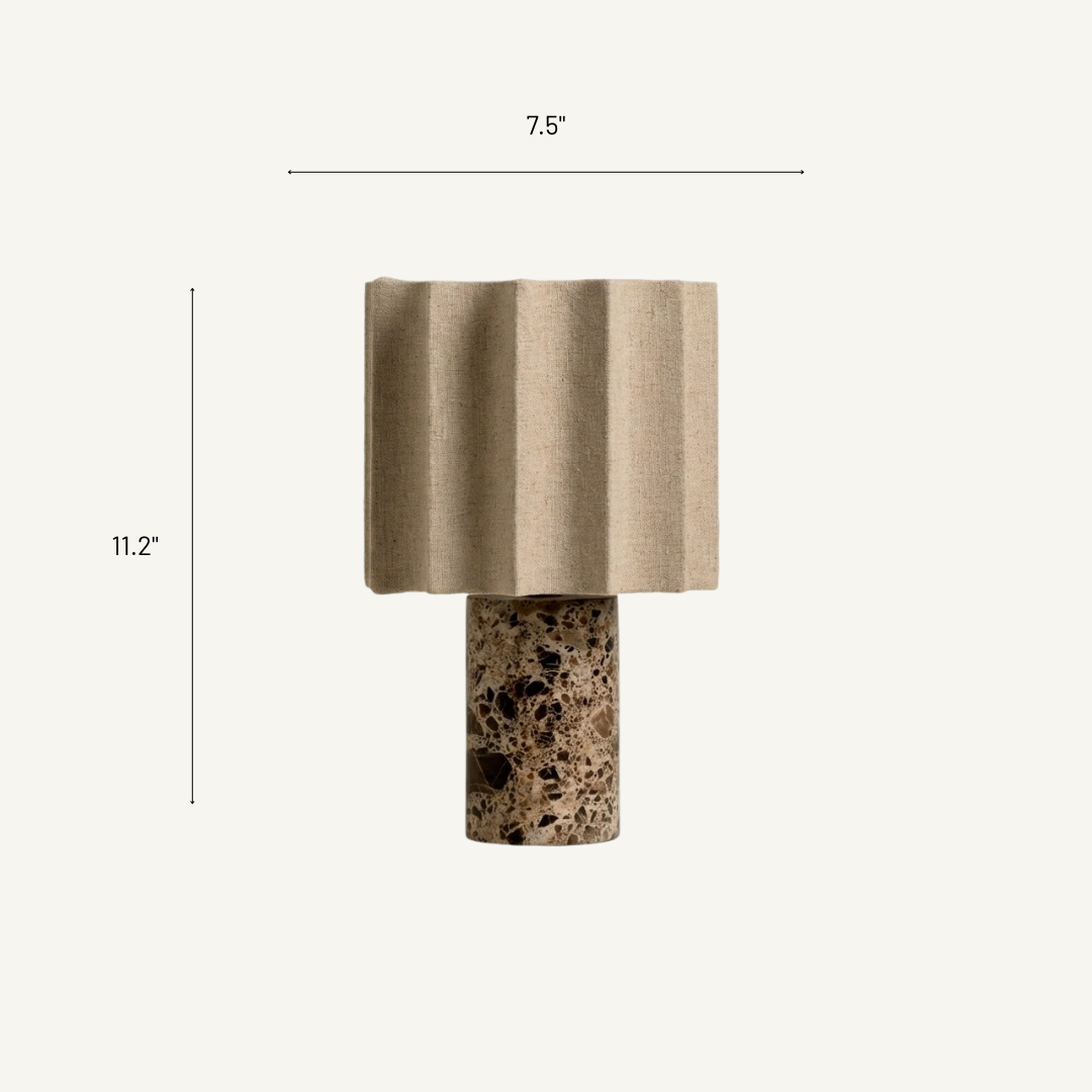 Capri Cordless Marble and Linen Table Lamp