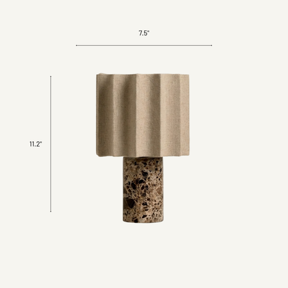 Capri Cordless Marble and Linen Table Lamp