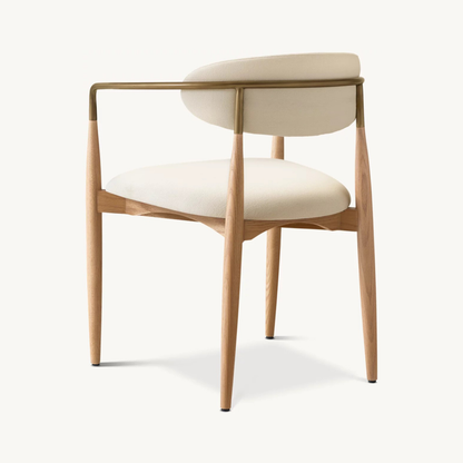 Lund Scandinavian Solid Wood Dining Chair with Armrest