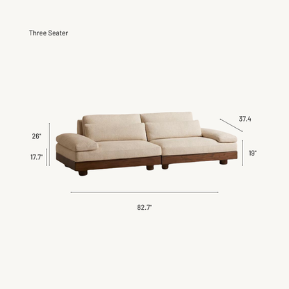 Nara Nordic Retro Solid Wood Sofa