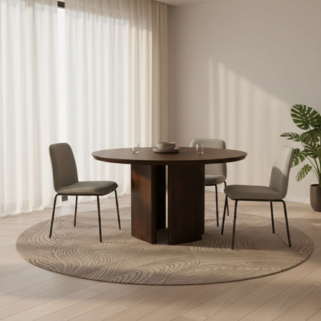 Alden Modern Solid Wood Round Dining Table
