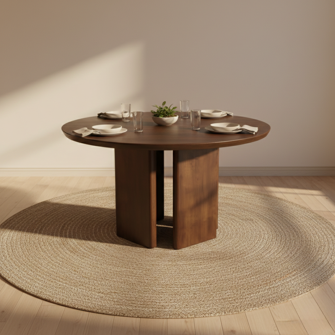Alden Modern Solid Wood Round Dining Table
