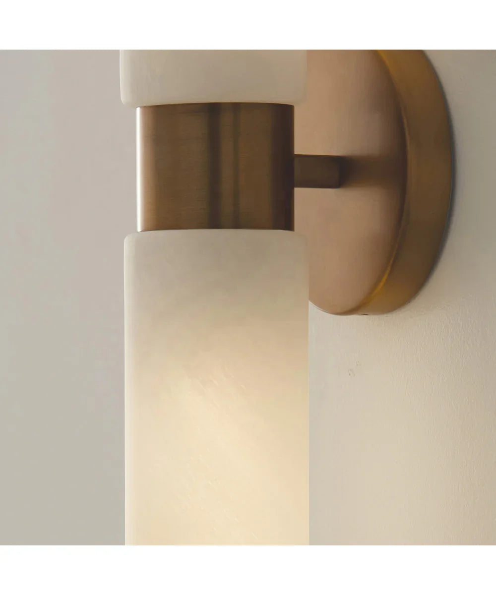 Alyssa Alabaster and Brass Double Wall Sconce
