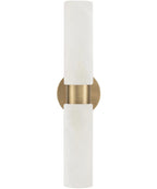 Alyssa Alabaster and Brass Double Wall Sconce