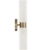 Alyssa Alabaster and Brass Double Wall Sconce
