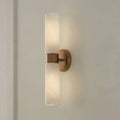Alyssa Alabaster and Brass Double Wall Sconce