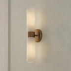 Alyssa Alabaster and Brass Double Wall Sconce