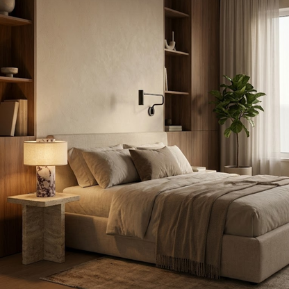 Amalfi Portable Table Lamp in Stone and Linen