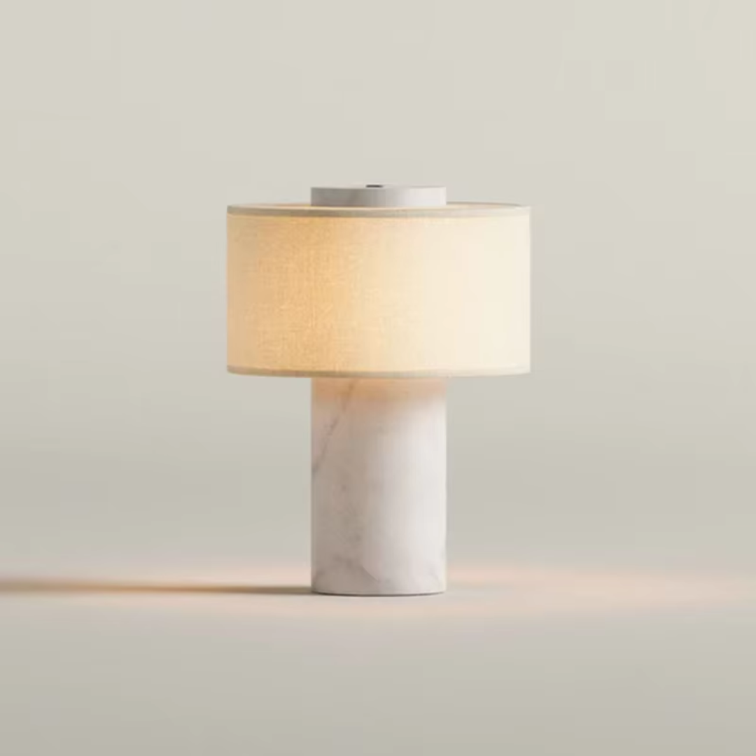 Amalfi Portable Table Lamp in Stone and Linen