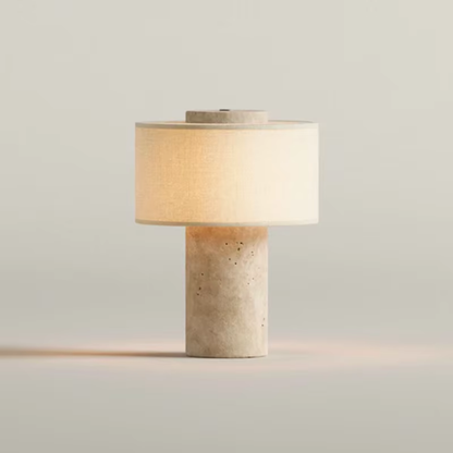 Amalfi Portable Table Lamp in Stone and Linen