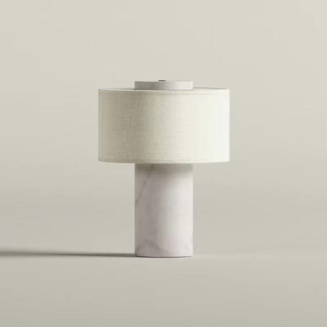 Amalfi Portable Table Lamp in Stone and Linen