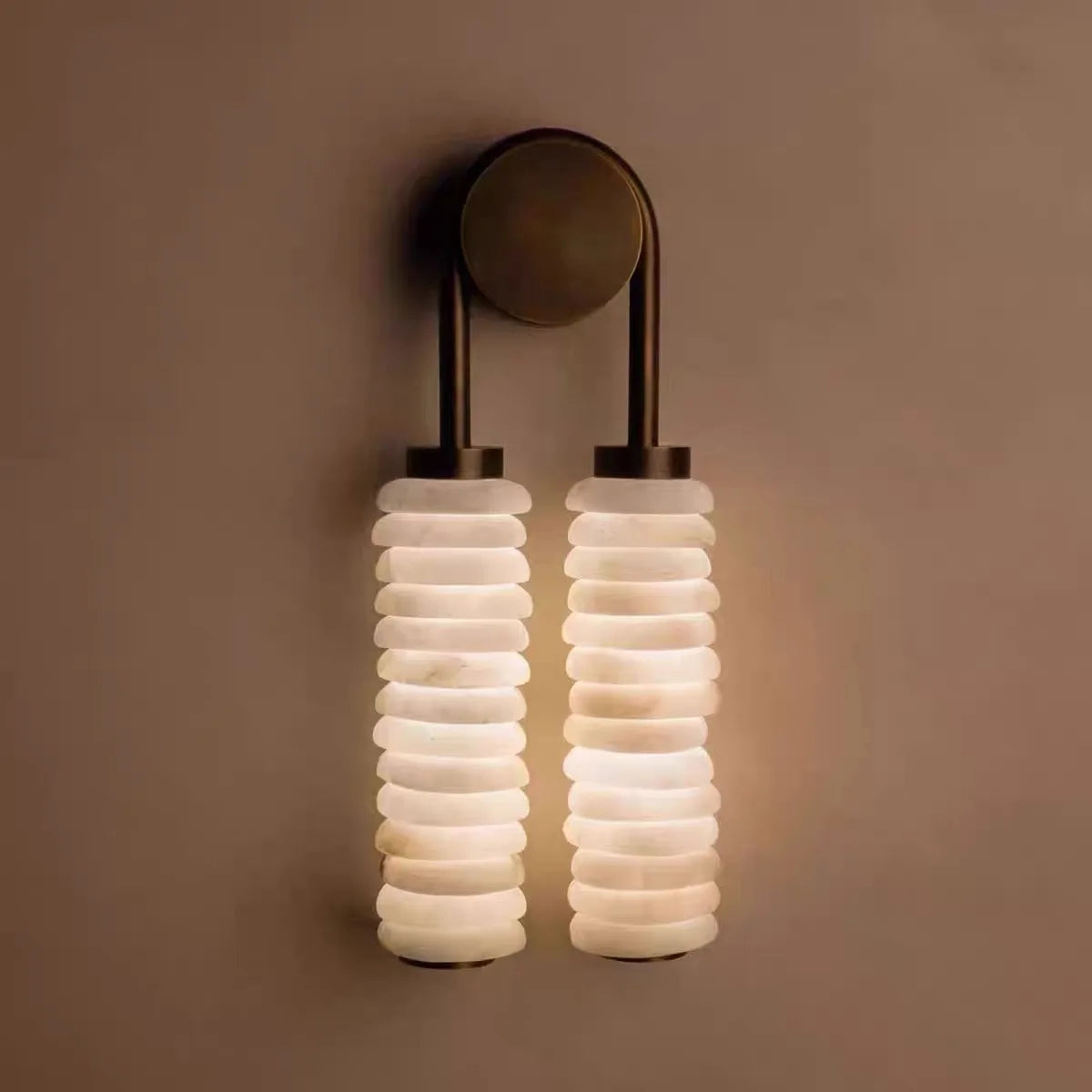 Arch Natural Marble and Steel Wall Lamp