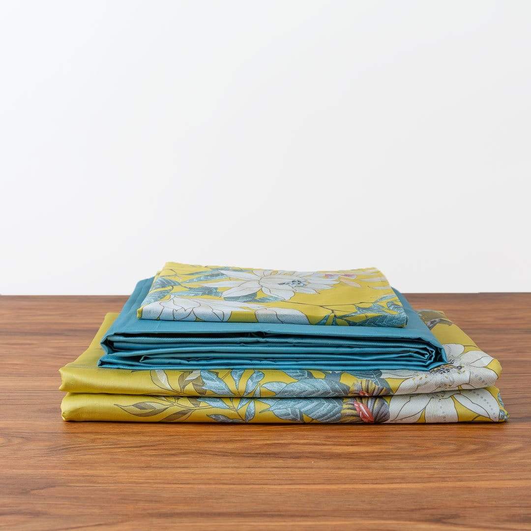 Tranquility Yellow Duvet Cover Set (Long-staple Sateen Cotton)