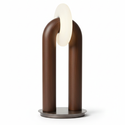 Ash Wood Touch Control Table Lamp